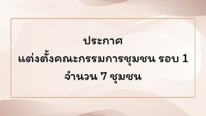 ประกาศแต่งตั้งคณะกรรมการชุมชน รอบ 1 จำนวน 7 ชุมชน